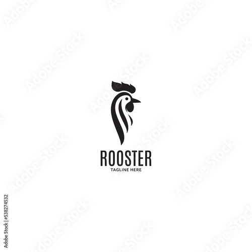 rooster silhouette logotype logo template