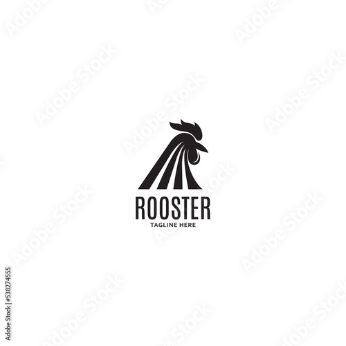 rooster silhouette logotype logo template