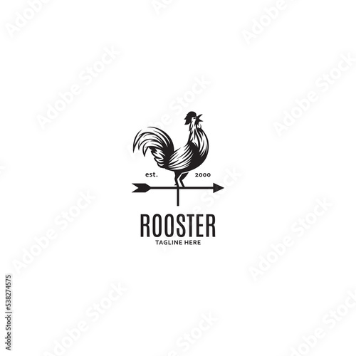 chikcen rooster silhouette logotype logo template
