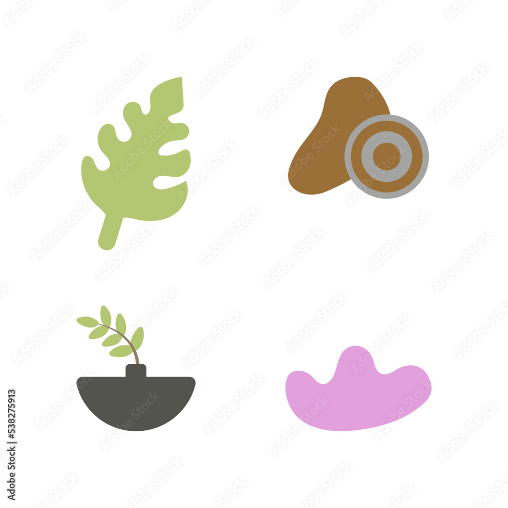 collection of modern abstract print art. Illustration of pots. very beautiful, plus leaf plants for template designs, vector elements
