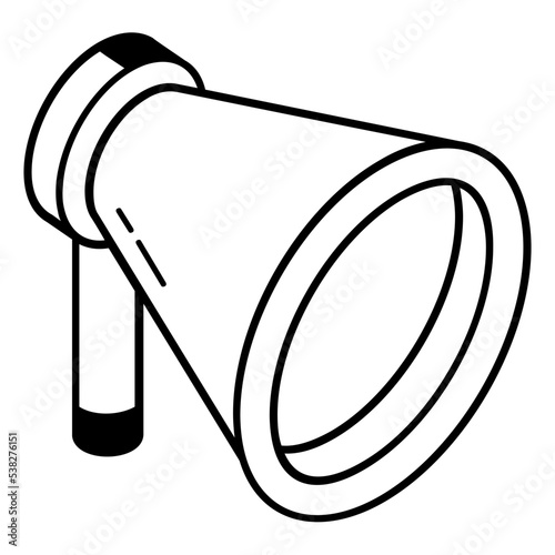 Check out outline isometric icon of binoculars