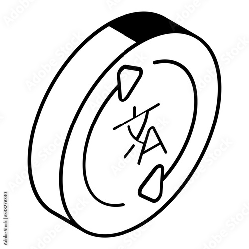 Ready to use line icon of translation app 