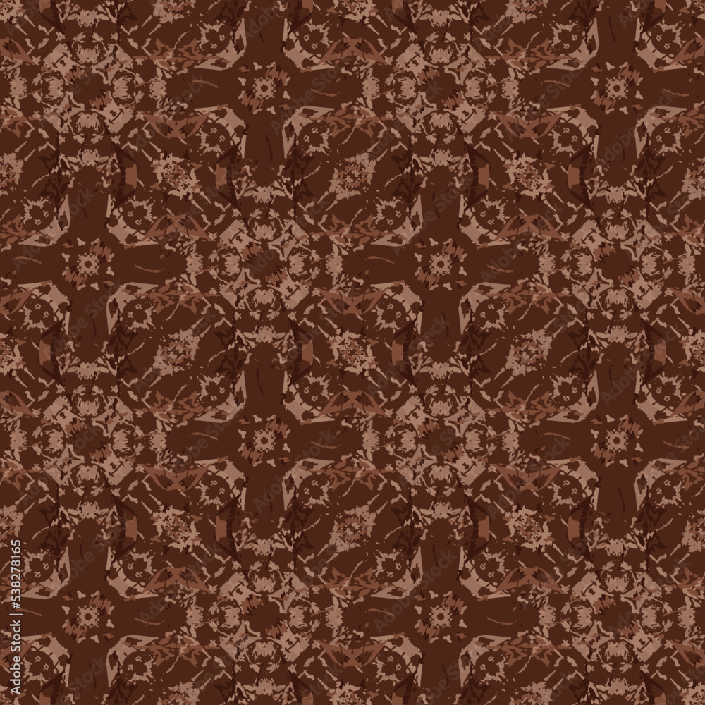 Seamless fractal pattern in vector format for printed fabrics or any other purposes. Every object is grouped base on color so the pattern is editable, tileable and easy to use.