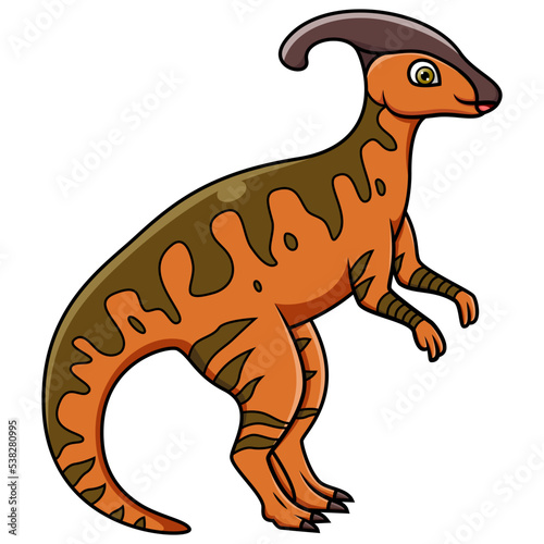 Cartoon parasaurolophus isolated on white background photo