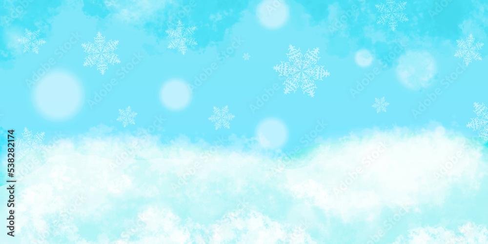 Background winter for wallpaper or web design. New year and Christmas banner template, poster.