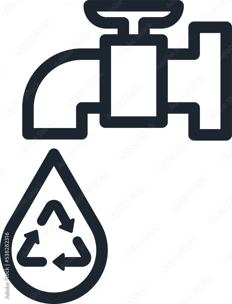 Water conservation icon, Faucet icon. Water conservation icon, Faucet icon.