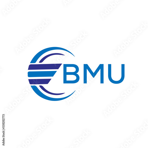 BMU letter logo. BMU blue image on white background. BMU vector logo design for entrepreneur and business. BMU best icon. photo