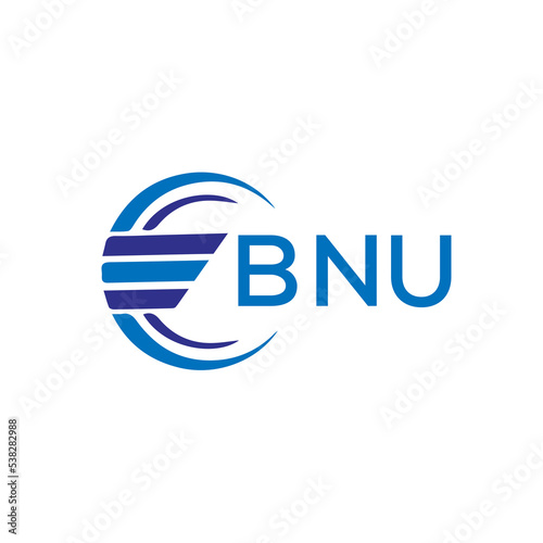 BNU letter logo. BNU blue image on white background. BNU vector logo design for entrepreneur and business. BNU best icon. photo