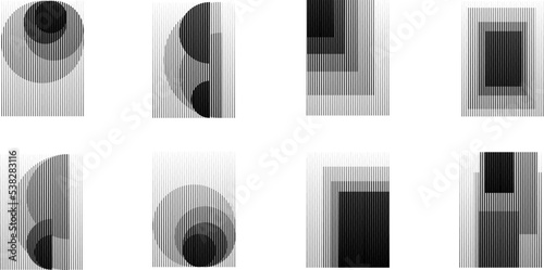 Art composition with lines .Modern art design  .Transition lines .Bauhaus art style .Geometric shape. Wall art .
