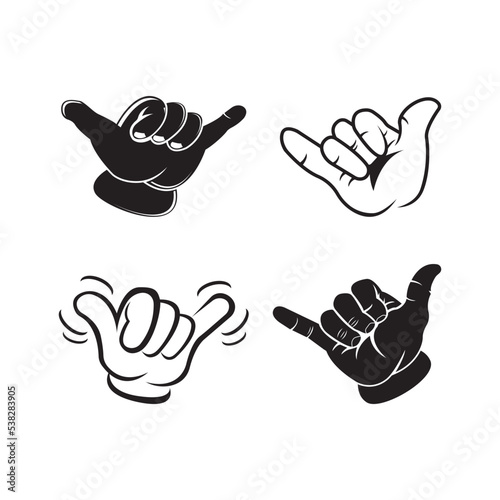 Shaka hands icon logo, vector design