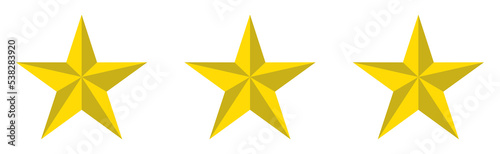 3D Visual of the Five  5  Star Sign. Star Rating Icon Symbol for Pictogram  Apps  Website or Graphic Design Element. Illustration of the Rating 3 Star. Format PNG