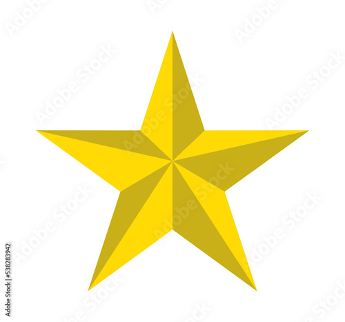 3D Visual of the Five  5  Star Sign. Star Rating Icon Symbol for Pictogram  Apps  Website or Graphic Design Element. Illustration of the Rating 1 Star. Format PNG