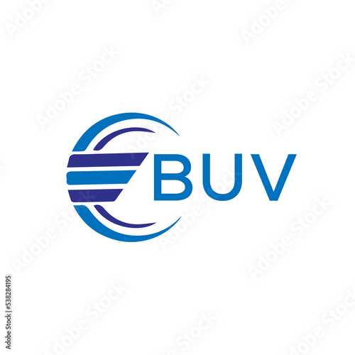 BUV letter logo. BUV blue image on white background. BUV vector logo design for entrepreneur and business. BUV best icon. photo