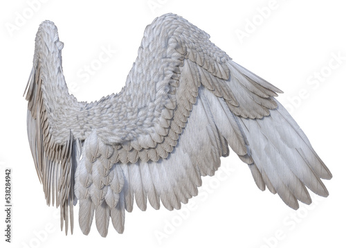 3D Rendered Fantasy Bird Wings Isolated On Transparent Background - 3D Illustration