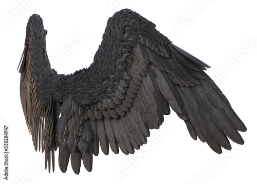 3D Rendered Fantasy Bird Wings Isolated On Transparent Background - 3D Illustration