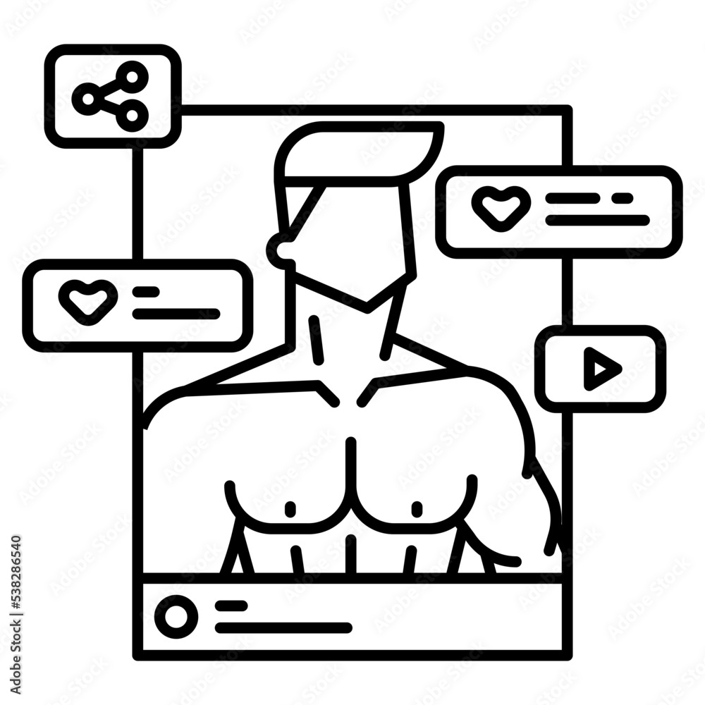 trainer influencer line icon trainer influencer line icon