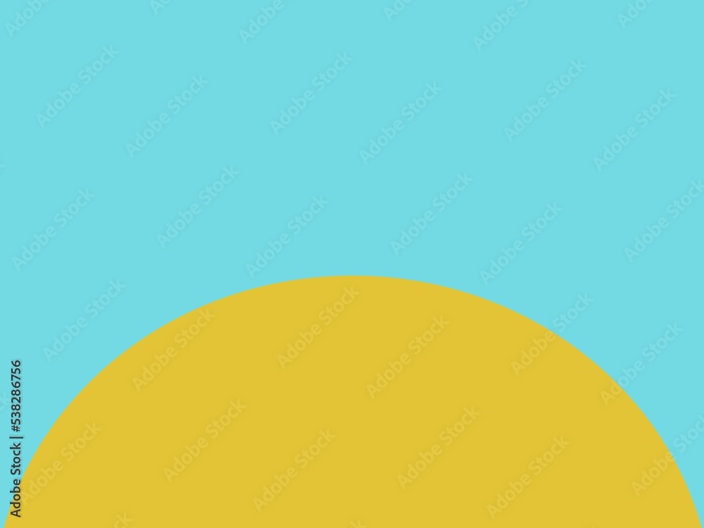 Yellow circle with blue green surface wall texture Yellow circle with blue green surface wall texture
