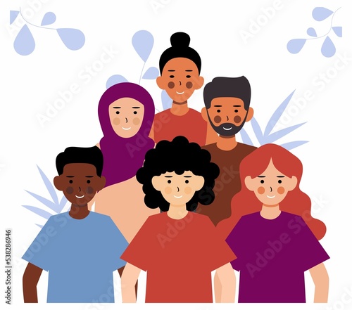 Diversity Crowd of people flat concept