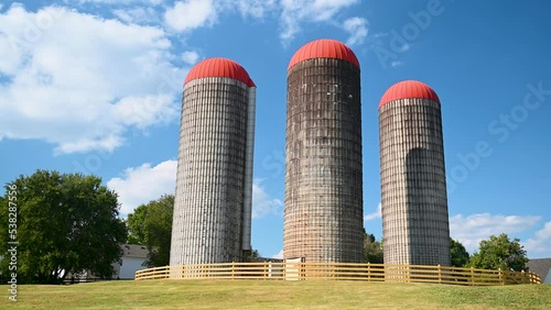 red barn and silo