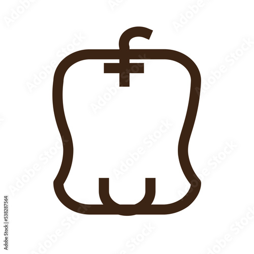 sweet peeper vegetable food outline icon