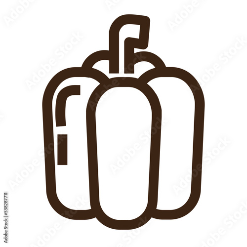 bell pepper food organic paprika vegetable outline icon