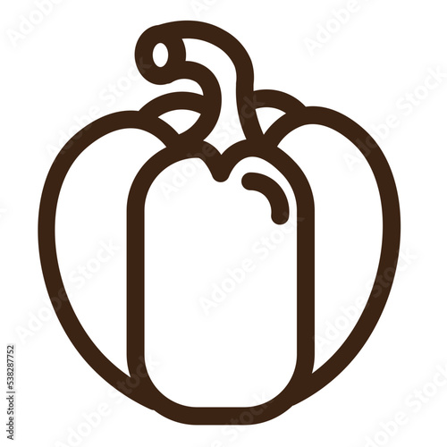 bell capsicum food healthy meal pepper vegetable outline icon