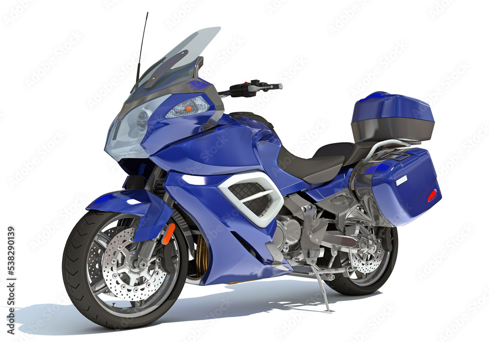 Sport Motorcycle 3D rendering on white background Sport Motorcycle 3D rendering on white background