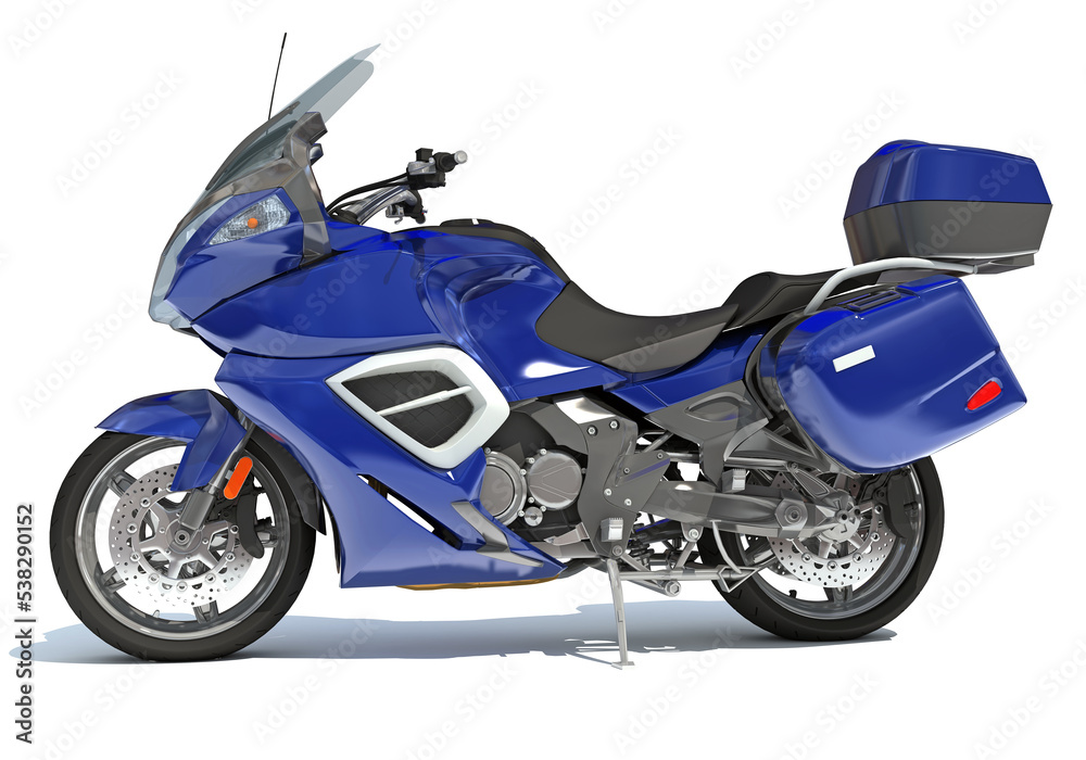 Sport Motorcycle 3D rendering on white background Sport Motorcycle 3D rendering on white background