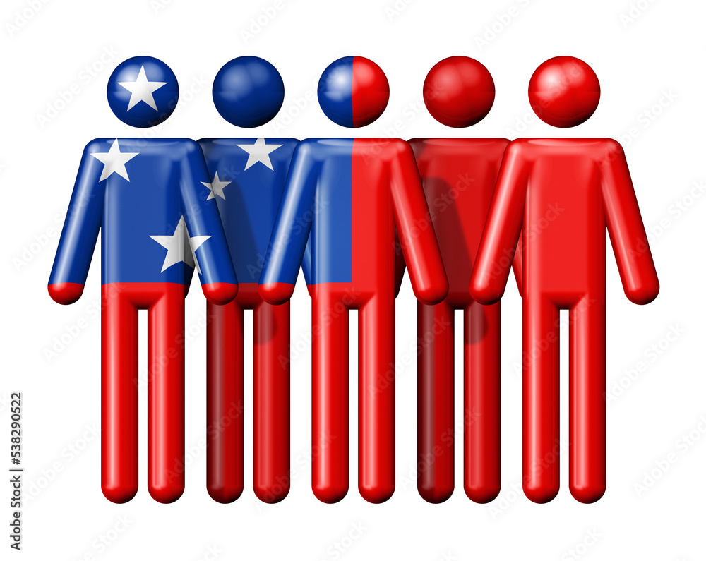Flag of Samoa on stick figure