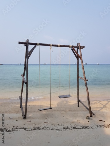 Swing chair on the beach