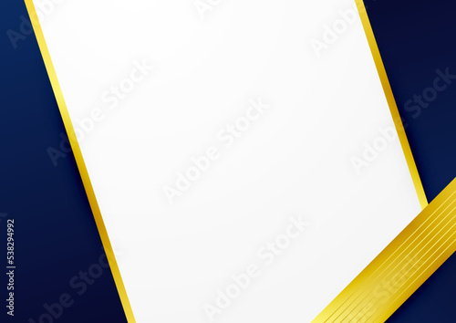 Modern blue and gold abstract background for business presentation design template