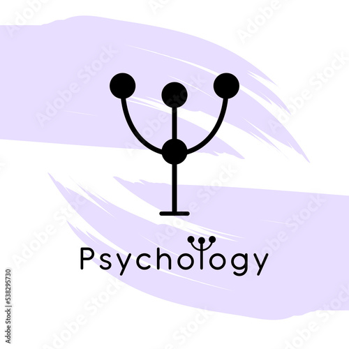 Vector logo of psychology. Letter psi. Psychology of relations. Man and woman. Stress, depression, problems, conflicts. Help, support, problems, difficult, relationships.