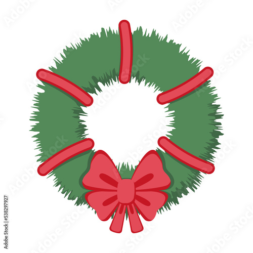 Christmas wreath with red bow