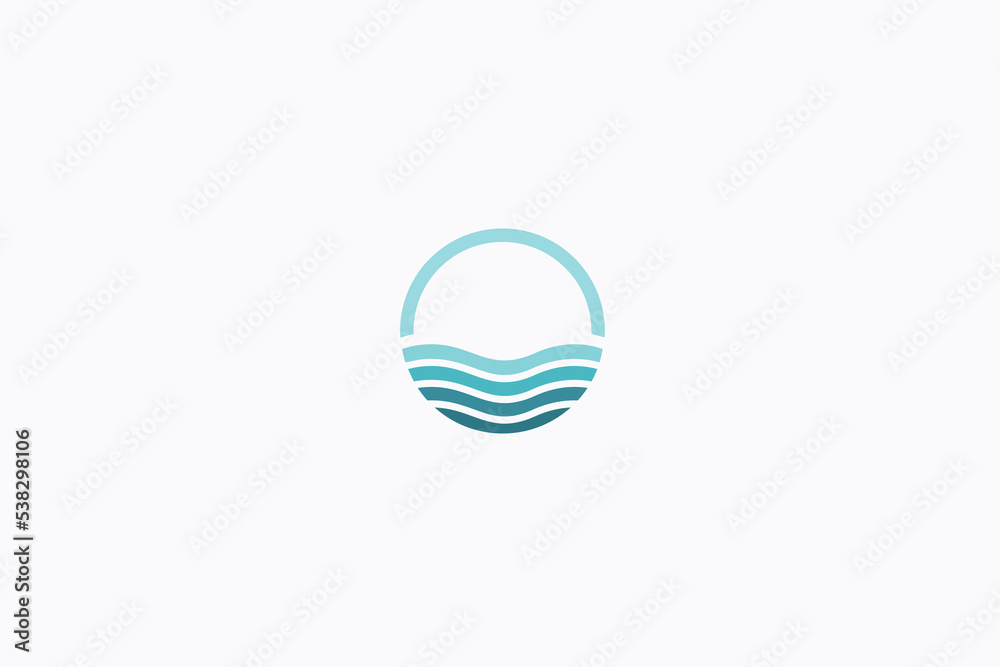 Illustration vector graphic of water waves in circle. Good for logo Illustration vector graphic of water waves in circle. Good for logo