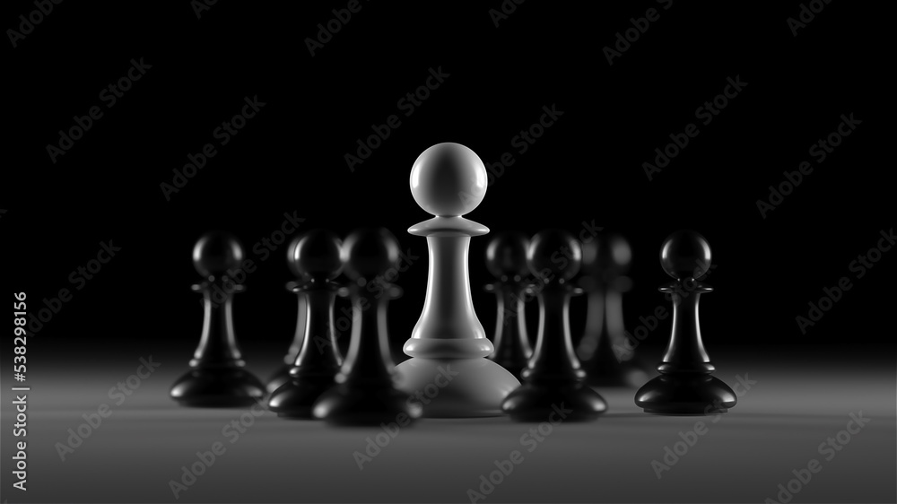 Chess pawn piece outstanding. Leadership concept
