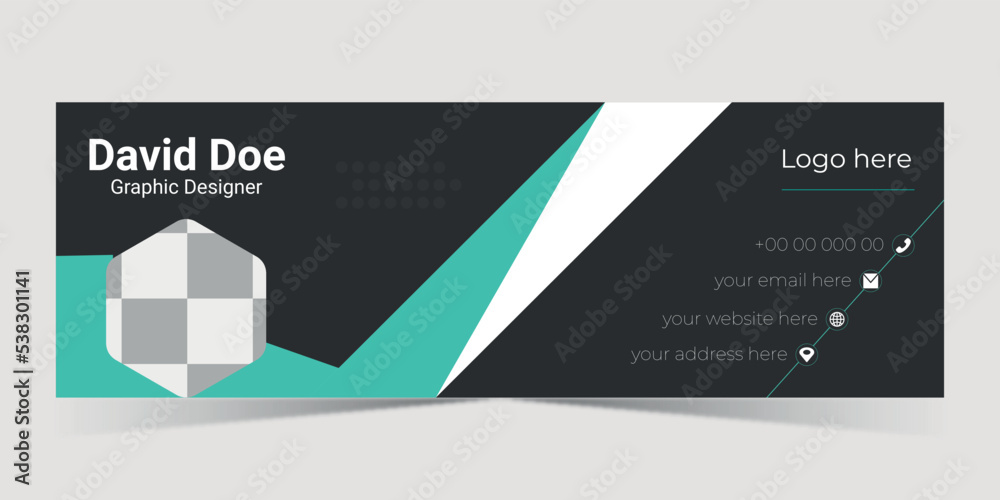 Naklejka premium Email signature template design.