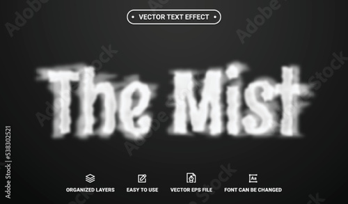 The Mist Editable Vector Text Effect.