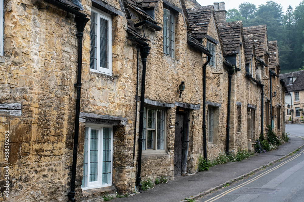 Row of traditional english cottages