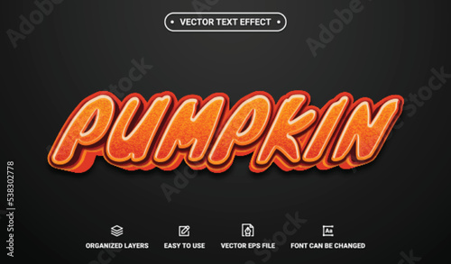 Pumpkin Editable Vector Text Effect.