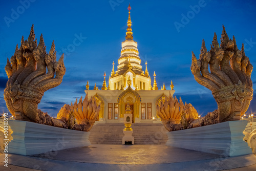 beautiful temple in thailand at the sunset  © Pisanu