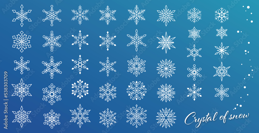 雪の結晶イラスト ベクター40個セット