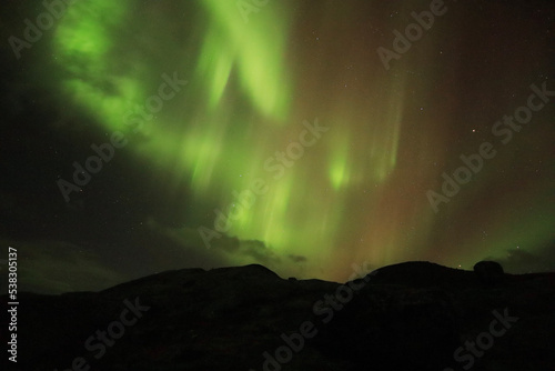 Amazing northen lights in swedish lapland photo