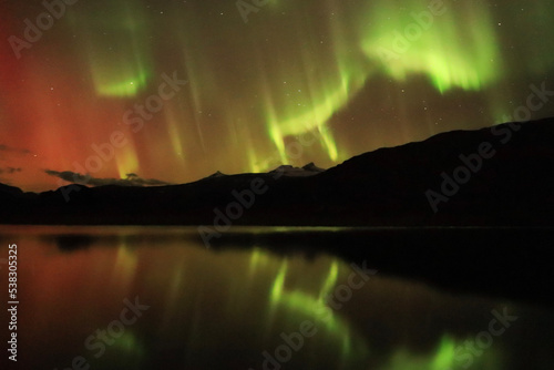 Northen lights over a lake, Swedish Lapland photo