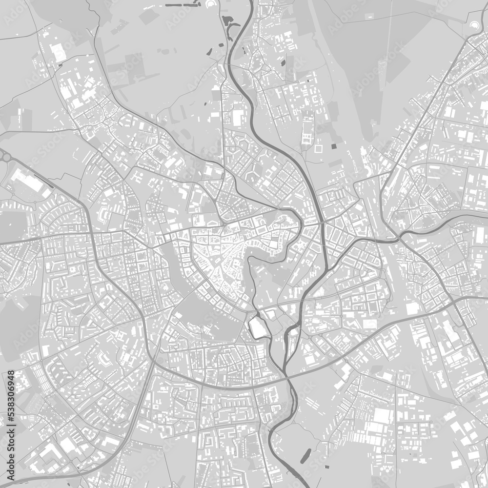 Urban city map of Brno. Vector poster. Black grayscale black and white road map. road map image with roads, metropolitan city area view.