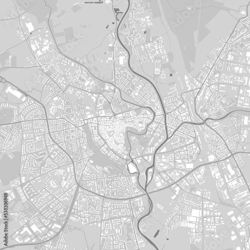 Urban city map of Brno. Vector poster. Black grayscale black and white road map. road map image with roads, metropolitan city area view.