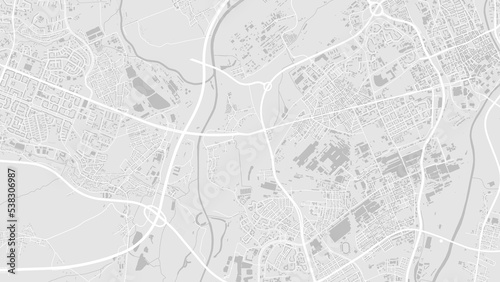 White and light grey Brno City area vector background map, roads and water cartography illustration.