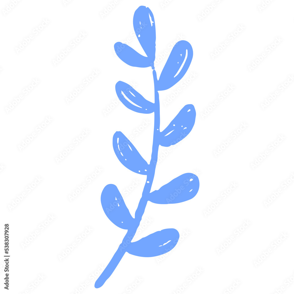 Pastel hand drawn abstract botanical plant Pastel hand drawn abstract botanical plant