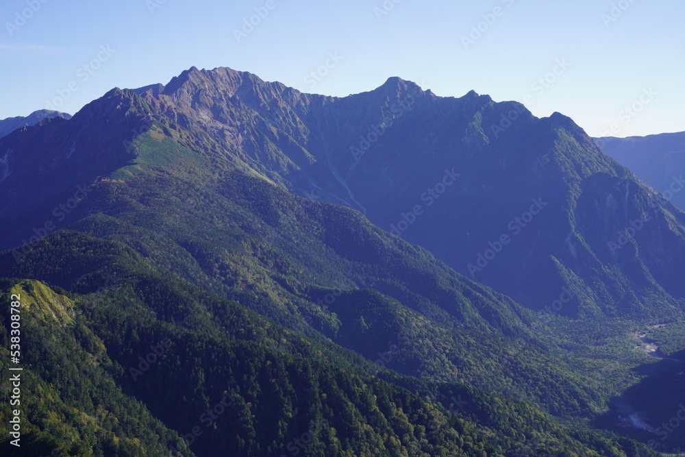 焼岳から見た穂高岳