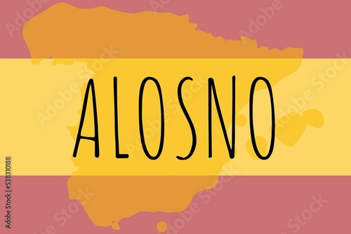 Alosno: Illustration mit dem Namen der spanischen Stadt Alosno photo