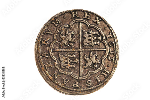 ancient medieval coin isolated